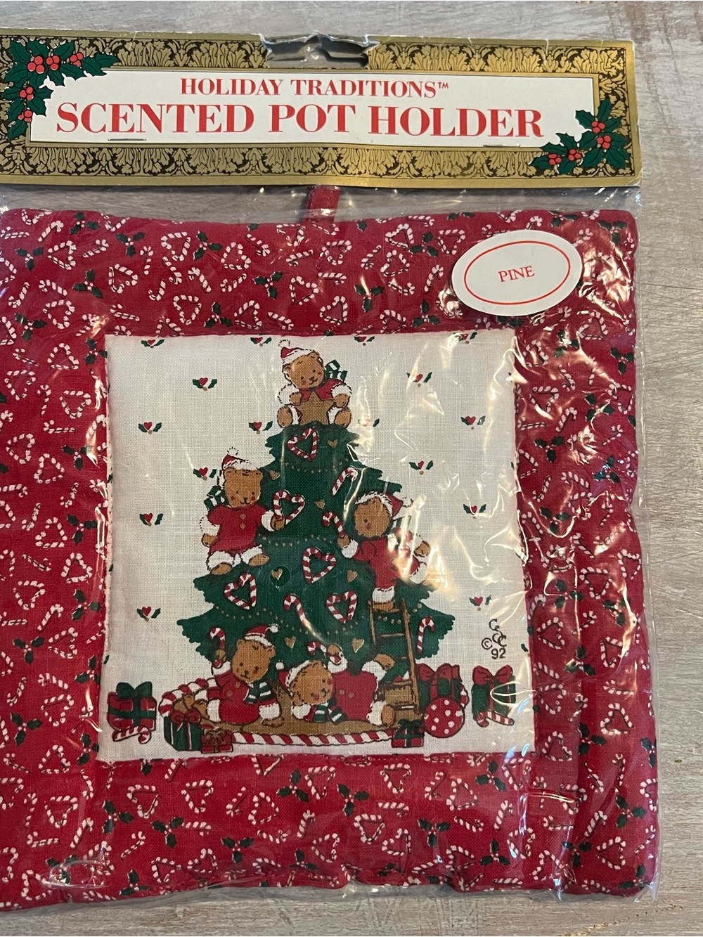Vintage New Scented Pine Pot Holder - Christmas Tree